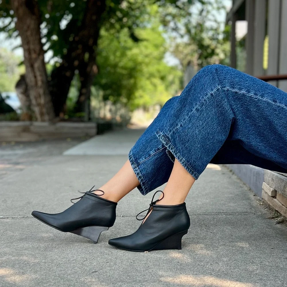 Coclico Ruffles Bootie in Black - Picture 2 of 4